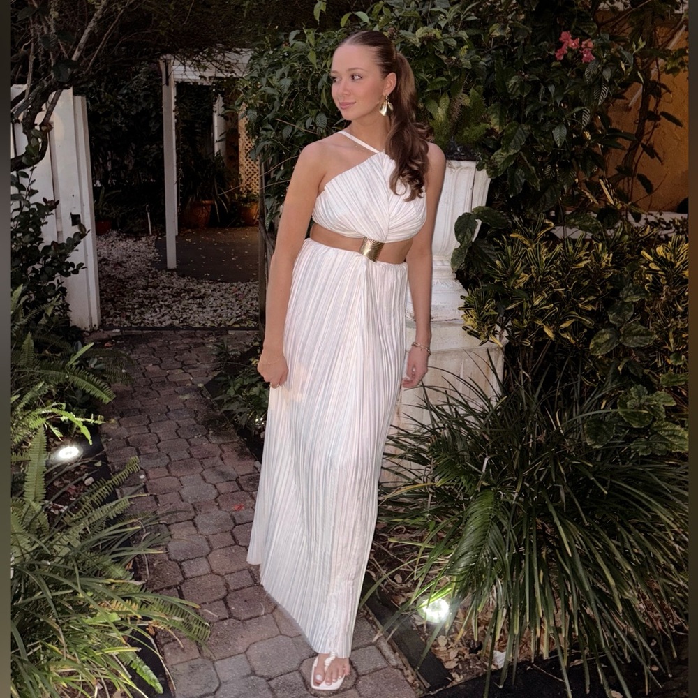 Cult Gaia Mitra Sleevless Halter Gown in WHITE
